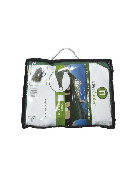 KIT SOMBREO  3,6 X3,6 VERDE Poliéster 160 gr./m2