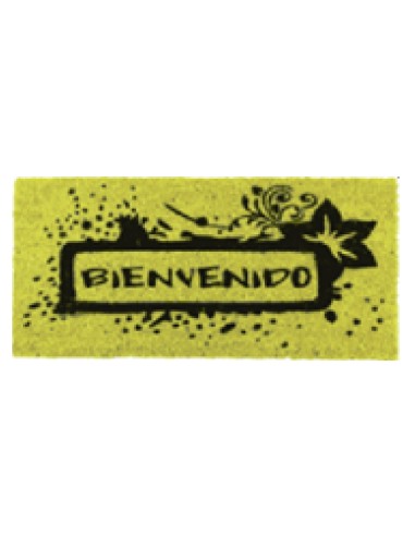 FELPUDO DE COCO NATURAL BIENVENIDO AMARILLO 40X70 cm.