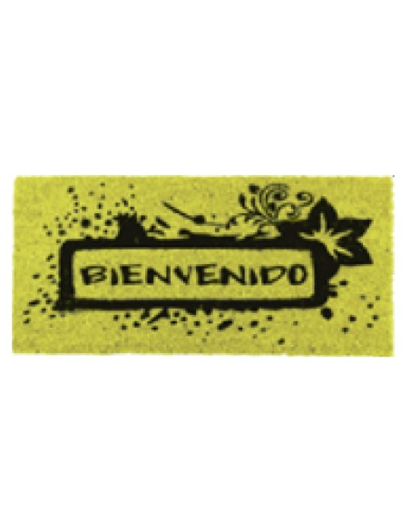 FELPUDO DE COCO NATURAL BIENVENIDO AMARILLO 40X70 cm.
