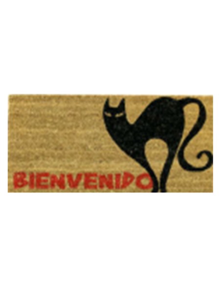 FELPUDO DE COCO BIENVENIDO GATO 40X70 cm.