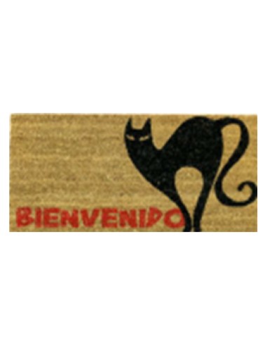 FELPUDO DE COCO BIENVENIDO GATO 40X70 cm.