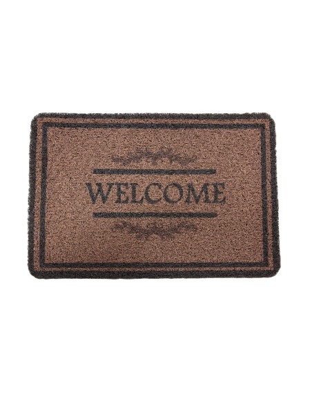 FELPUDO VINILO RIZOS WELCOME MARRON   40X60 