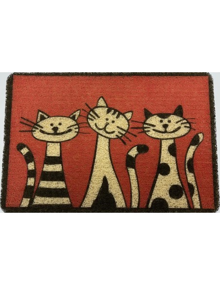FELPUDO VINILO RIZOS GATO 40X60