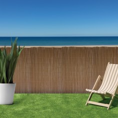 PVC HALF-CANED FENCE BROWN