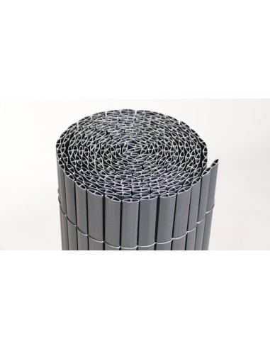 CAÑIZO PVC DOBLE CARA 14mm. 1,5X3 m. reforzado y rayado ANTRACITA