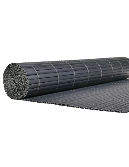 CAÑIZO PVC DOBLE CARA 14mm. 1,5X3 m. reforzado y rayado ANTRACITA